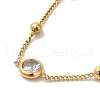 Stainless Steel & Falt Round Glass Ring Bracelets for Women BJEW-G719-04G-2
