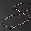 Brass Box Chain Necklaces for Women NJEW-D302-41RG-3