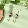 Natural Coconut Bodhi & Alloy Dangle Earrings EJEW-JE06173-02-2