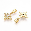 Brass Micro Pave Cubic Zirconia Pendants KK-T070-57G-2