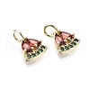 Brass Micro Pave Chocolate & Green Cubic Zirconia Charms ZIRC-S067-003-NR-3