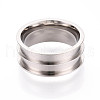 Tarnish Resistant 201 Stainless Steel Ring Core Blank for Inlay Jewelry Making RJEW-ZX002-05-6-2