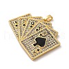 Brass Micro Pave Cubic Zirconia and Enamel Pendants KK-Q098-17G-A-2