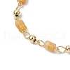 Brass Natural Red Aventurine Link Bracelets for Women BJEW-JB11683-04-3