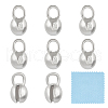 BENECREAT 925 Sterling Silver Bead Tips with Suede Fabric Square Silver Polishing Cloth FIND-BC0013-10C-1