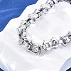 304 Stainless Steel Rectangle Link Chain Bracelets for Women Men BJEW-R018-20P-2