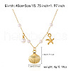 Summer Beach Alloy & Plastic Pearl Starfish Shell Shape Pendant Necklaces for Women FS-WGF3BD7-07-2