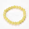 Natural Lemon Jade Beaded Stretch Bracelets BJEW-Q692-07-8mm-1