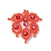Glass Seed Beaded Leaf Pendants PALLOY-MZ00527-01-1