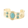 Resin Oval Beaded Open Cuff Bangle BJEW-F452-01B-2