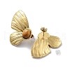 201 Natural Stainless Steel Butterfly with Natural Tiger Eye Stud Earrings EJEW-D084-08G-4