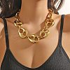 Acrylic Chunky Coffee Bean Link Chain Necklaces NJEW-D313-01B-1