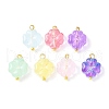 7Pcs 7 Colors Transparent Spray Painted Glass Charms PALLOY-JF03518-01-1