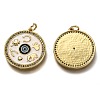 Brass Micro Pave Clear Cubic Zirconia Pendants ZIRC-B0003-09G-2
