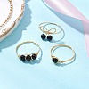 Round Natural Obsidian Finger Rings for Women RJEW-JR00857-04-1