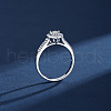 Rhodium Plated 925 Sterling Silver Micro Pave Cubic Zirconia Finger Rings for Women WGDE2BC-08-2