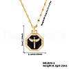 Fashionable Brass Enamel Hexagon with Sword Wing Pendant Necklaces WA4173-6