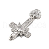 Brass Micro Pave Clear Cubic Zirconia Pendants KK-L228-35P-2