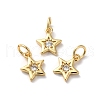 Rack Plating Brass Micro Pave Clear Cubic Zirconia Charms KK-D074-01G-2