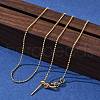 1mm Brass Ball Chain Adjustable Slider Necklaces KK-K398-28G-1