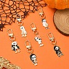 Halloween Skeleton Alloy Enamel Pendant Decoration HJEW-YW00033-01-4