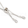 Brass Pave Clear Cubic Zirconia Square Slider Bracelet Making BJEW-U005-02S-3