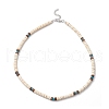 Natural Magnesite Heishi Beaded Necklaces NJEW-JN05308-02-4