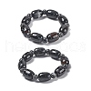 Natural Agate Bead Stretch Bracelets G-P570-01H-4