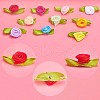 Gorgecraft 200Pcs 10 Colors Polyester Rose Ornaments DIY-GF0006-84-7