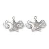 Brass with Clear Cubic Zirconia Charms KK-G474-02P-1