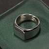 Square Stainless Steel Finger Rings WGB1DFB-22-1