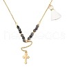 Golden Tone 304 Stainless Steel Cross Pendant Necklaces NJEW-A032-02G-01-1
