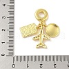 Rack Plating Brass Micro Pave Clear Cubic Zirconia Enamel European Dangle Charms KK-S380-28G-3