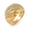 Ion Plating(IP) 304 Stainless Steel Finger Rings with Rhinestones RJEW-D083-10G-01-C-1