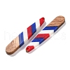 Independence Day Opaque Striped Resin & Walnut Wood Pendants RESI-U010-02G-2