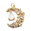 Brass Micro Pave Cubic Zirconia Pendants ZIRC-H122-04G-02-1