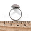 Half Round Natural Rose Quartz Finger Rings X-RJEW-M062-01P-17-3
