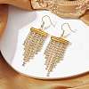 Rhinestone Chains Tassel Earrings EJEW-JE05474-2