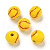 Printed Wood European Beads WOOD-G022-11A-1