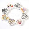 8Pcs 8 Style Heart Silicone Focal Beads SIL-TA0001-70-3