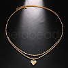Alloy Full Crystal Rhinestone Heart Charm Double Layer Waist Chain WG7517E-01-1