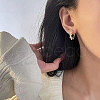 Ring Alloy Plastic Imitation Pearl Hoop Earrings FS-WGE076C-01-3