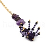 Halloween Theme Spider & Skull Dyed Synthetic Turquoise & Glass Seed Beads Pendant Decorations HJEW-MZ00282-06-4