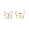 Butterfly Brass Micro Pave Clear Cubic Zirconia Stud Earrings EJEW-K308-01G-2