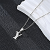 201 Stainless Steel Crystal Rhinestone Initial Pendant Necklaces FS-WG28760-19-1