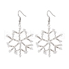 Glass Snowflake Dangle Earrings EJEW-MZ00253-01-1