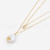 Natural Baroque Pearl Keshi Pearl Tiered Necklaces NJEW-JN02255-03-2