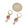 Glass Leverback Earrings EJEW-JE06397-05-3