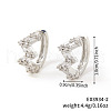 Unique Brass Clear Cubic Zirconia Wavy Hoop Earrings OZ0982-2-2