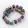 Electroplated Natural Dragon Bone Stone Beads Strands G-I177-06-2